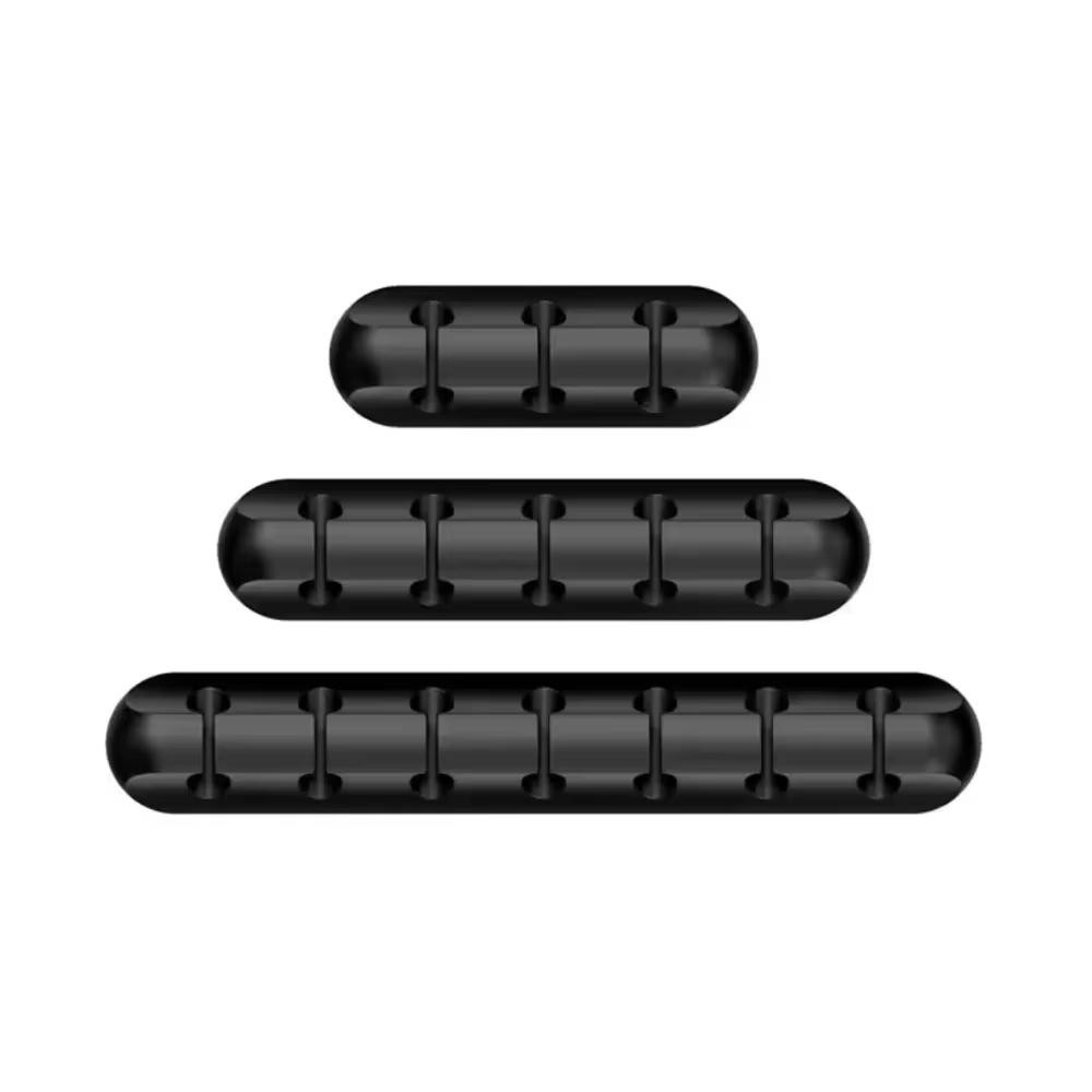 3Pcs Cable Cord Wire Organizer Silicone USB Cable Winder Management Clips Self
