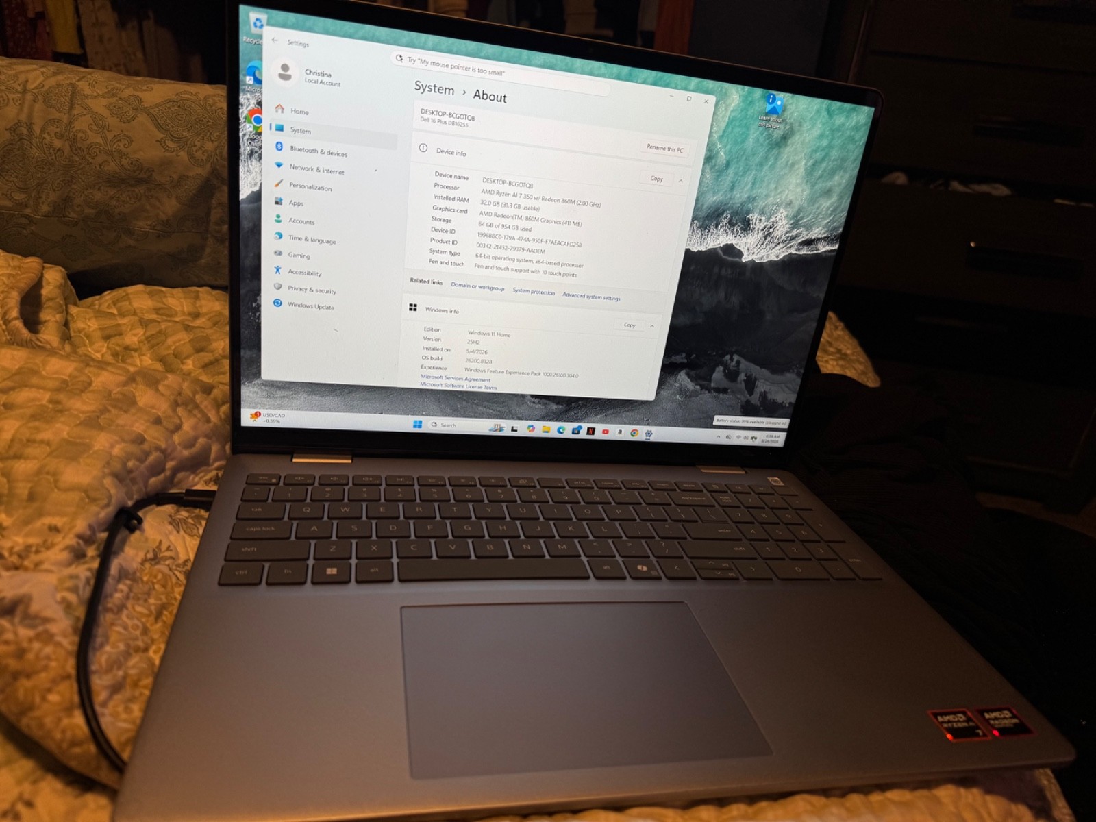 dell 16 plus db16255 laptop flawless  1 TB storage, 32 GB RAM, 16 inch display