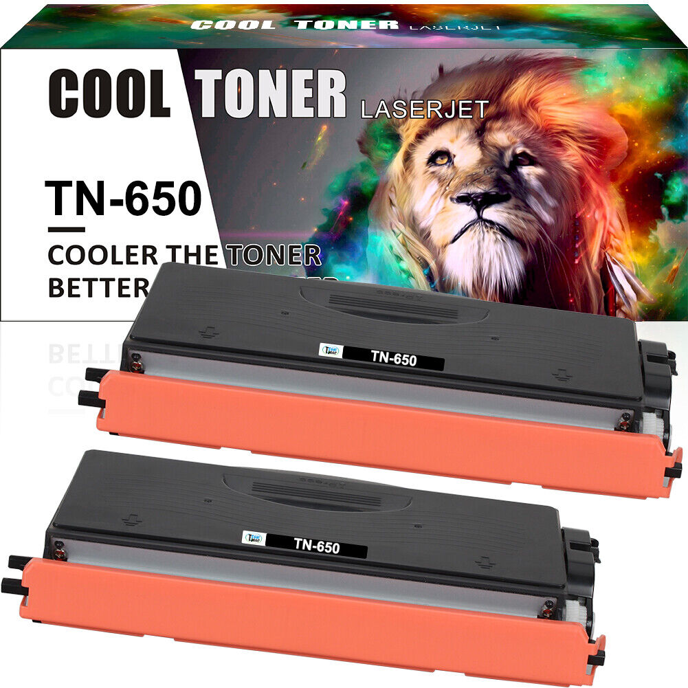 2 Packs TN650 Toner Cartridge for Brother HL-5340D HL-5340 HL-5370DW DCP-8080DN