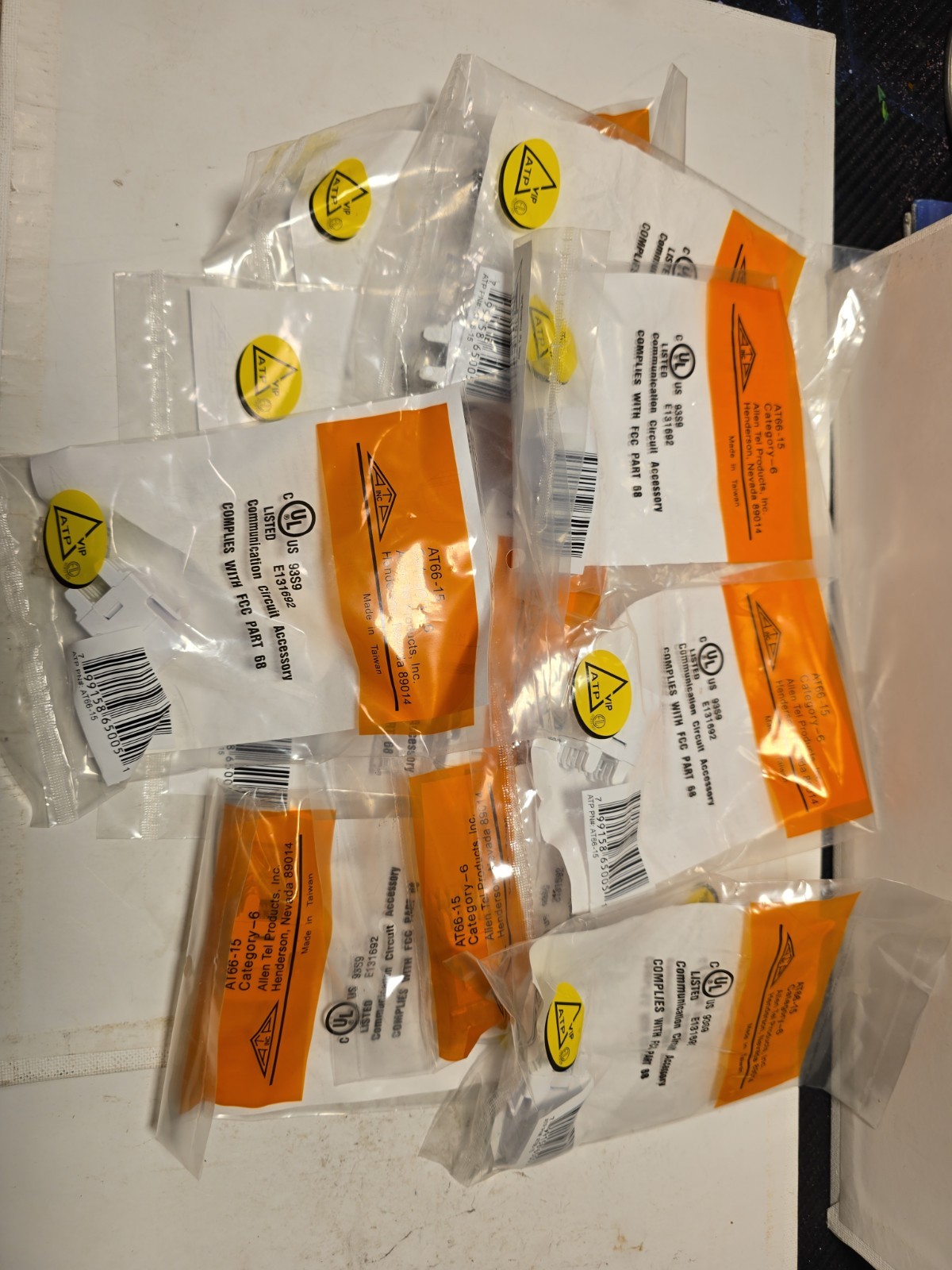 Allen Tel Products AT66 - 15 Category-6 Communications Circuit Acc. Lot Of 10