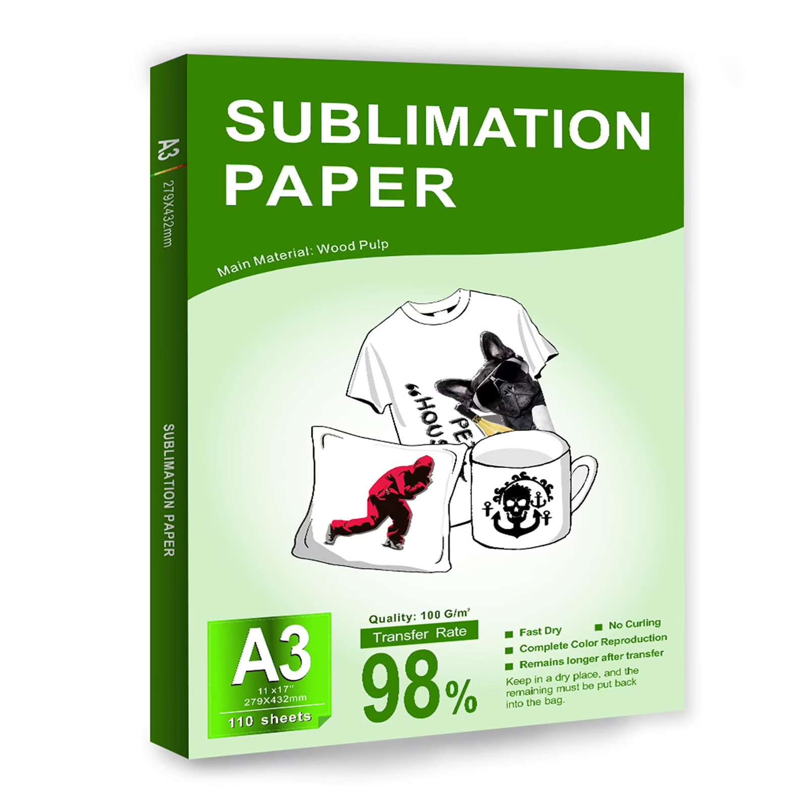 Sublimation Paper 11 x 17 A3 110 Sheets Heat Transfer Paper for Inkjet Printer