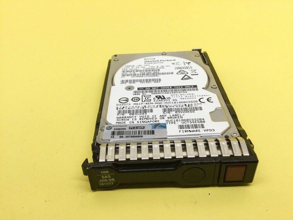 FOR HPE 781516-B21 781577-001 12G SAS 600GB 10K 2.5" SFF SC HDD Hard Drive