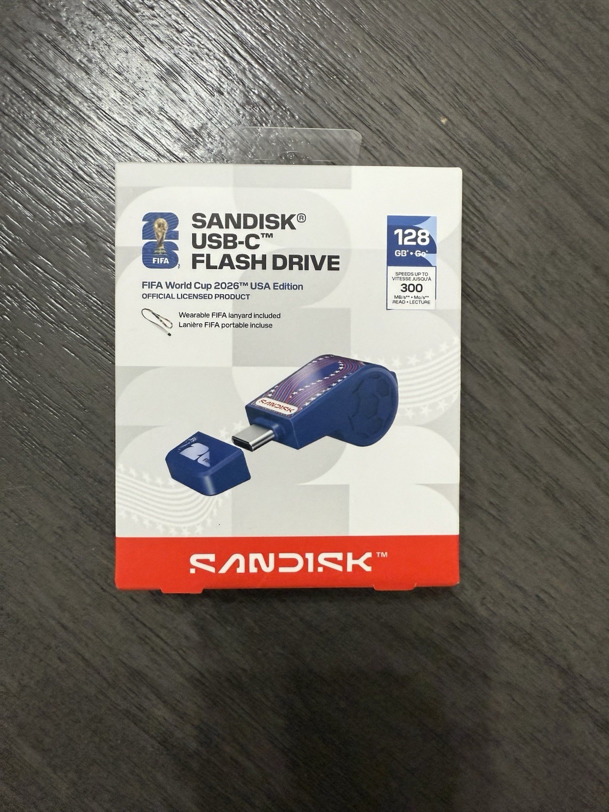 128GB USB-C Flash Drive 300MB/s FIFA World Cup 2026 USA  Edition -128G