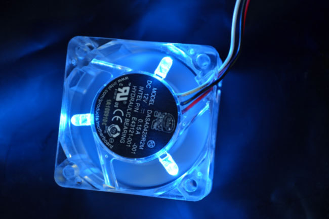 AVC 40mm Crystal 40x40x20mm DC12V 3Pin Blue LED Transparent Fan (Intel Part)