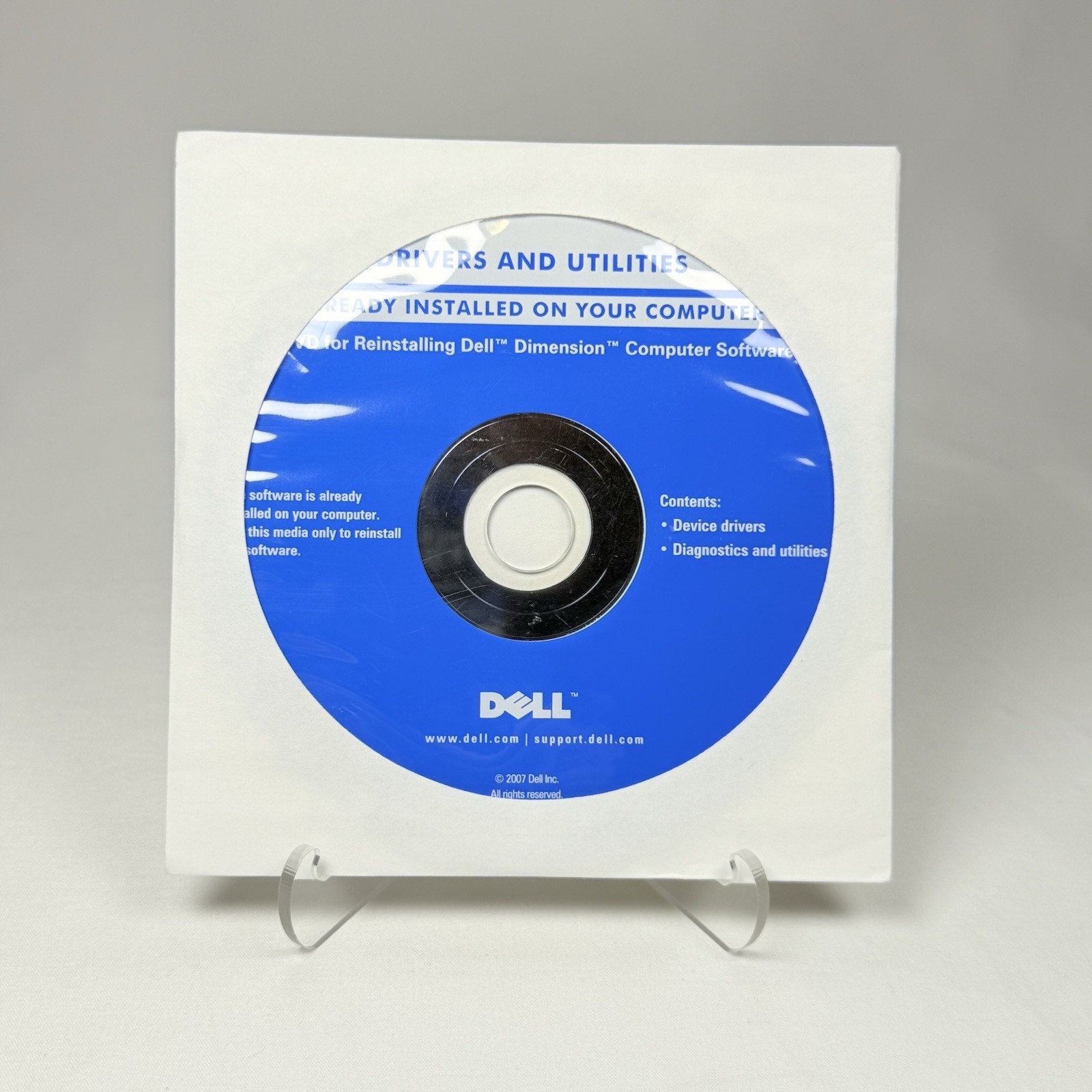 Dell Drivers & Utilities DVD For Reinstalling Dell Dimension Computer Software