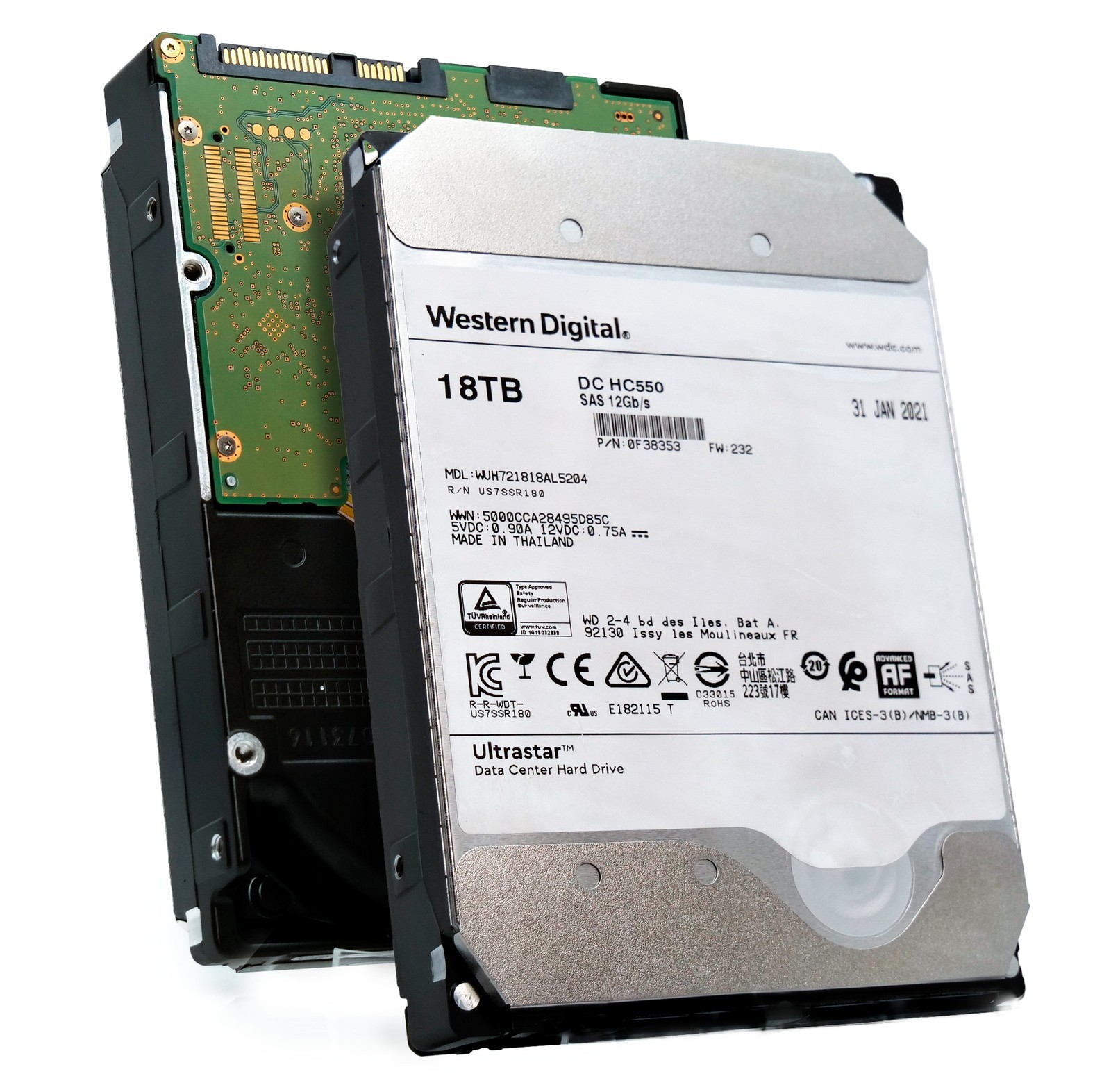 WD Ultrastar DC HC550 18TB SAS 12Gb/s WUH721818AL5204 0F38353 NEW SEALED