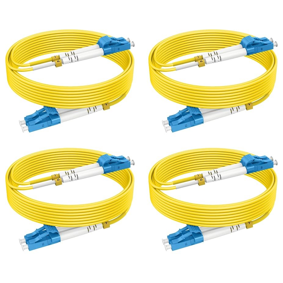16ft/5m OS2 LC to LC Duplex Single Mode Fiber Cable 9/125μm 4pack