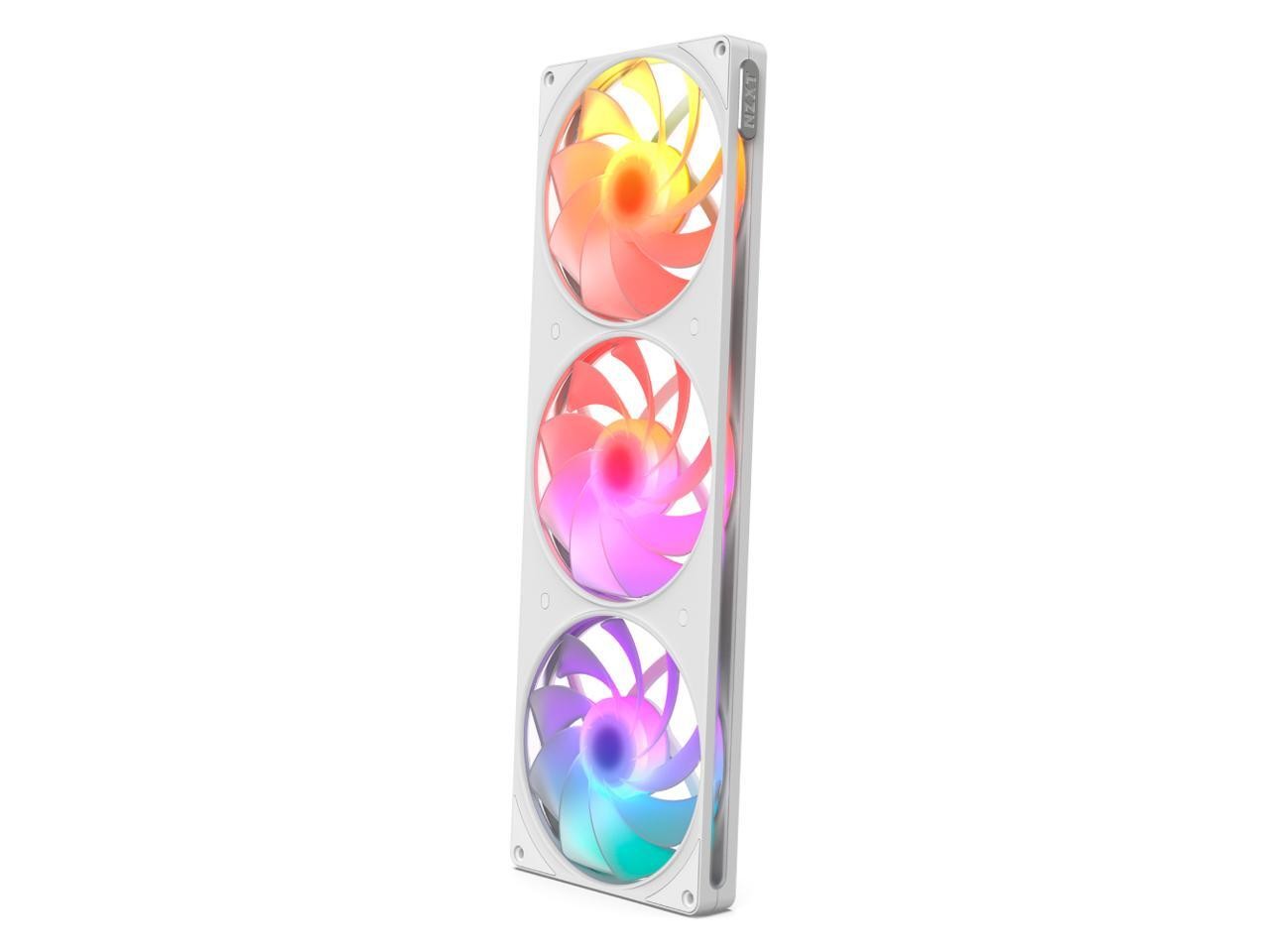 NZXT F420 RGB Reverse White 420mm PWM Single-Frame Reverse-Blade RGB Fan