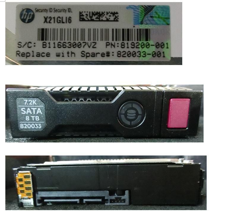 HP 820033-001 819203-B21 DRV HD 8TB 6G 7.2K 3.5 SATA MDL SC ~E~