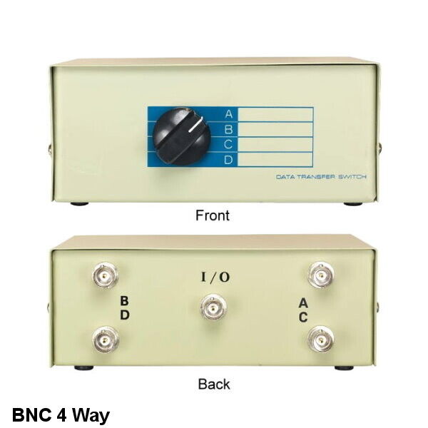 Kentek BNC Manual Data Switch 4 Way Rotary Dail Type Coaxial Display CCTV ABCD