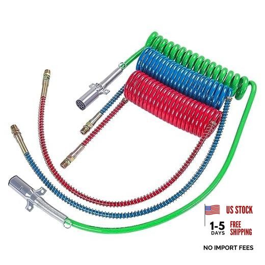 Air Brake Coil & 7 Way ABS Power Long Tail Air Brake Coiled with Electric Cord