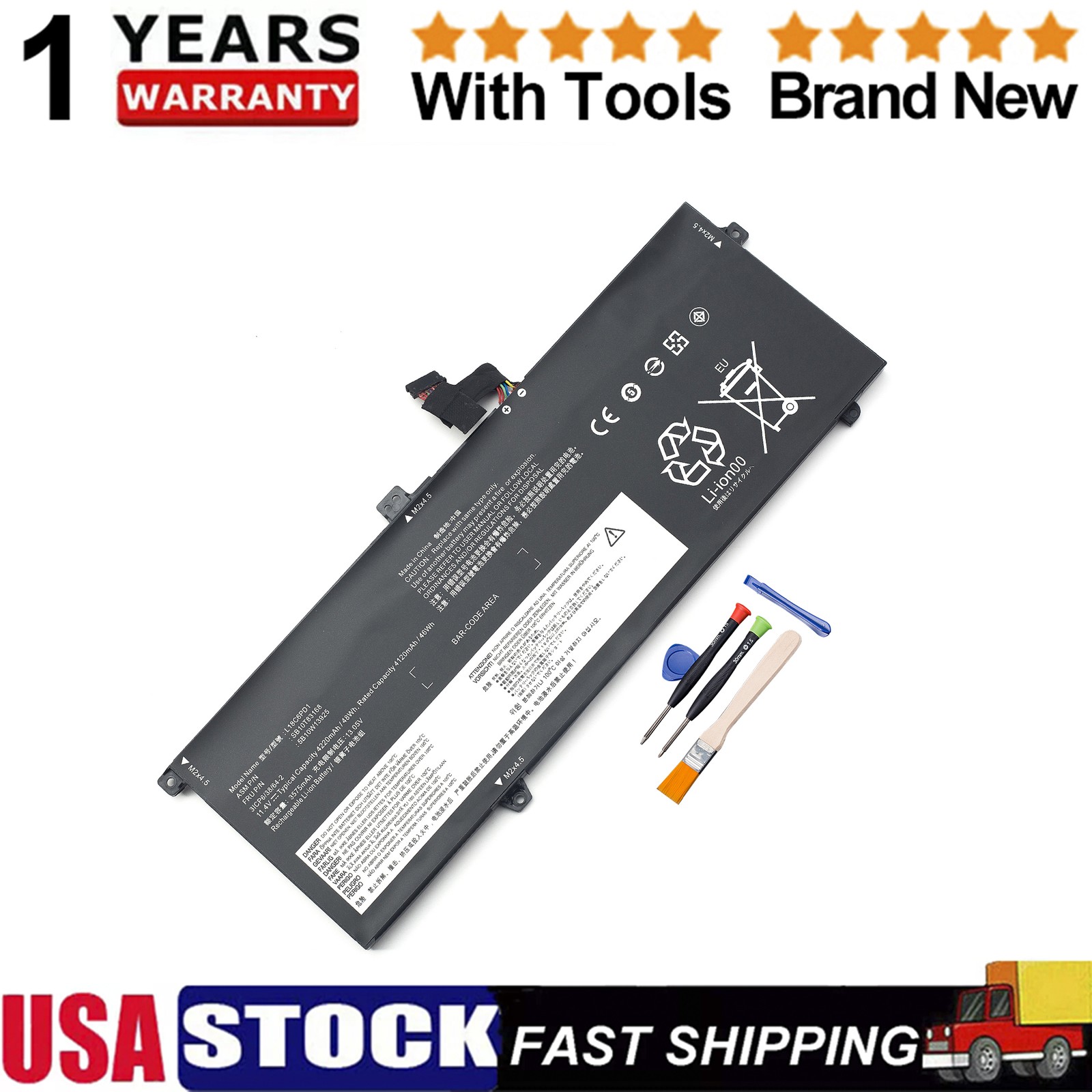 48WH L18M6PD1 L18C6PD1 Battery For Lenovo ThinkPad X13 X390 X395 02DL017 02DL018