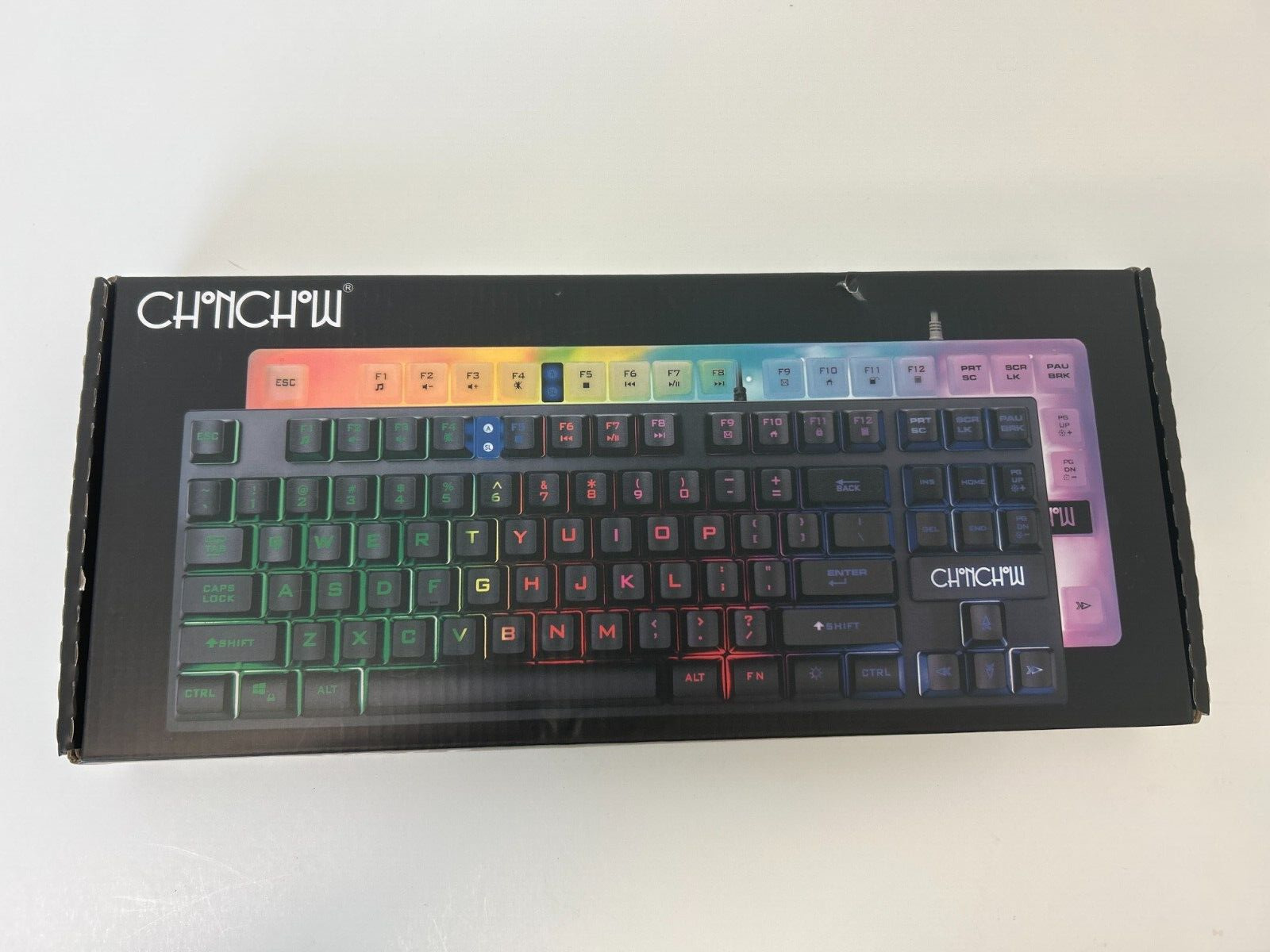 CHONCHOW RGB Compact Gaming Keyboard, USB Wired 87 Keys Gaming Keyboard LED R...