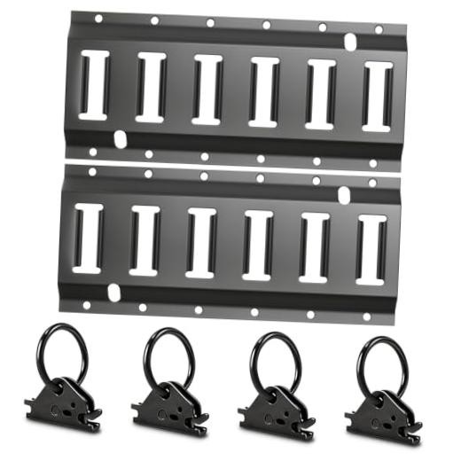 2 Pack 1ft E-Track Rail Kit w/ 4 Steel O-Rings for Cargo Trailer 1FT(2 Pack)