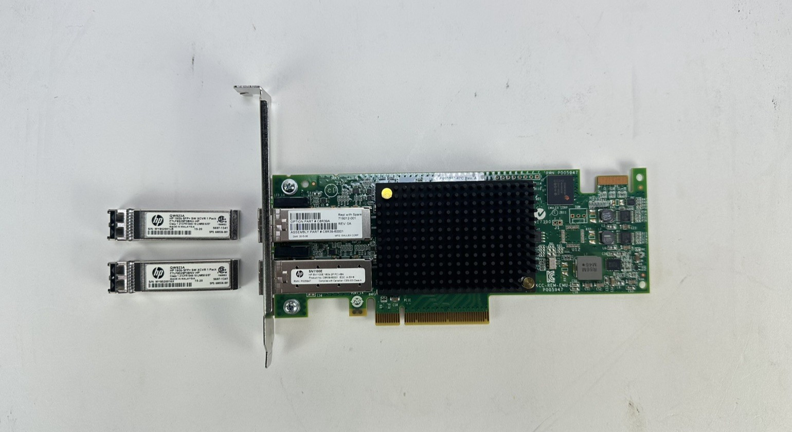 HPE HP Emulex SN1100E Dual Port 2P 16Gb FC PCI-e HBA 719212-001 C8R39A w/SFP+ FH