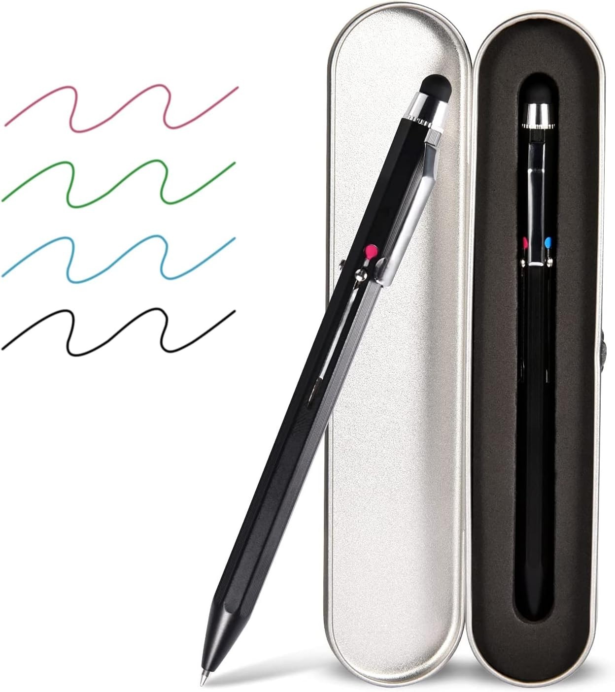 5-in-1 Stylus Pen&Multicolored Pen in One, Multifunction Pen with Metal Gift Box
