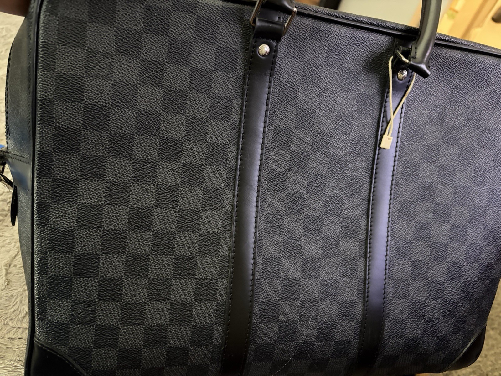 Louis Vuitton Damier Graphite Check Briefcase Laptop Bag w/ Shoulder Strap