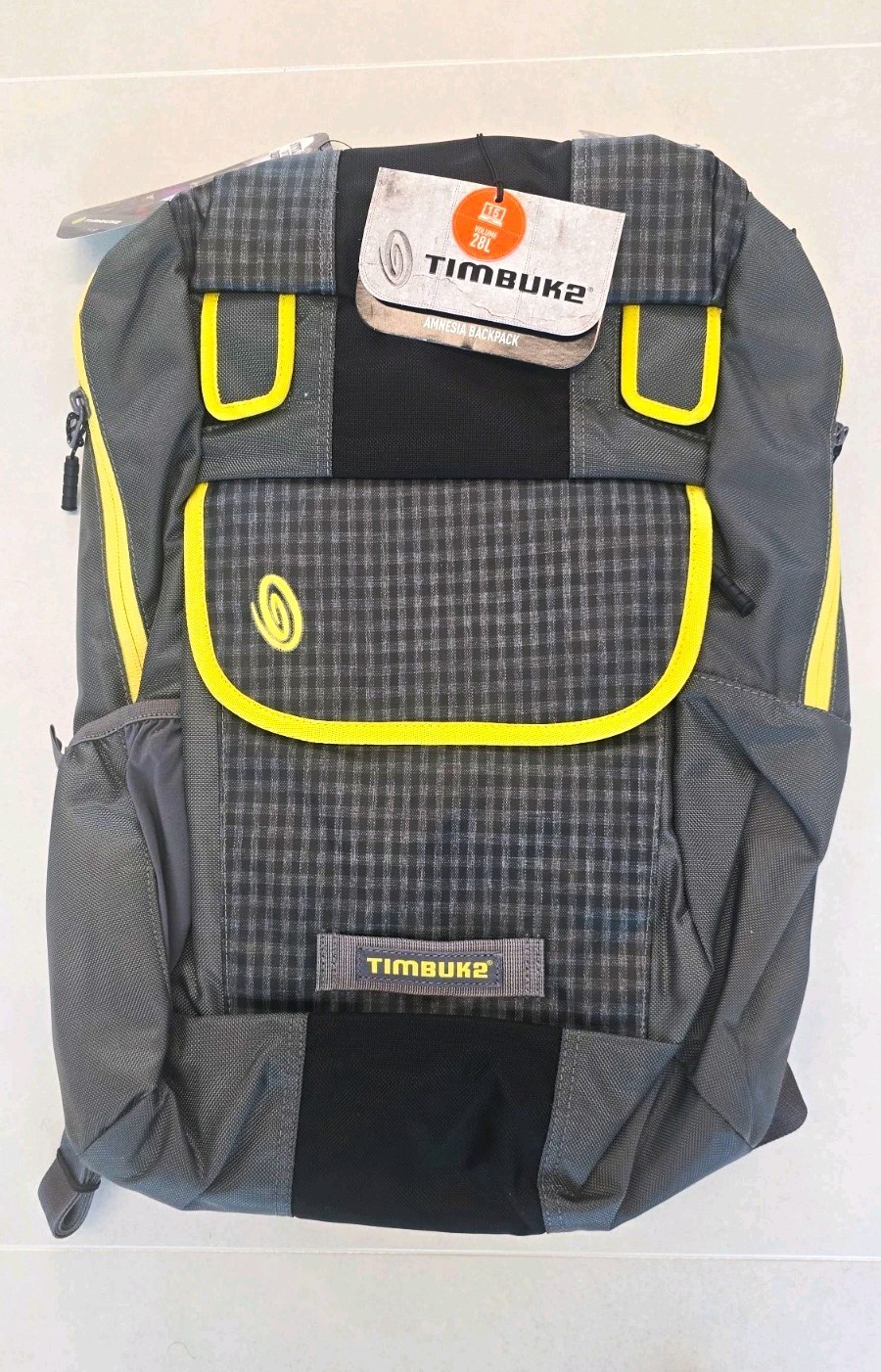 Timbuk2 Amnesia Backpack 28L Padded 15" Laptop Gray/Black/Yellow Plaid