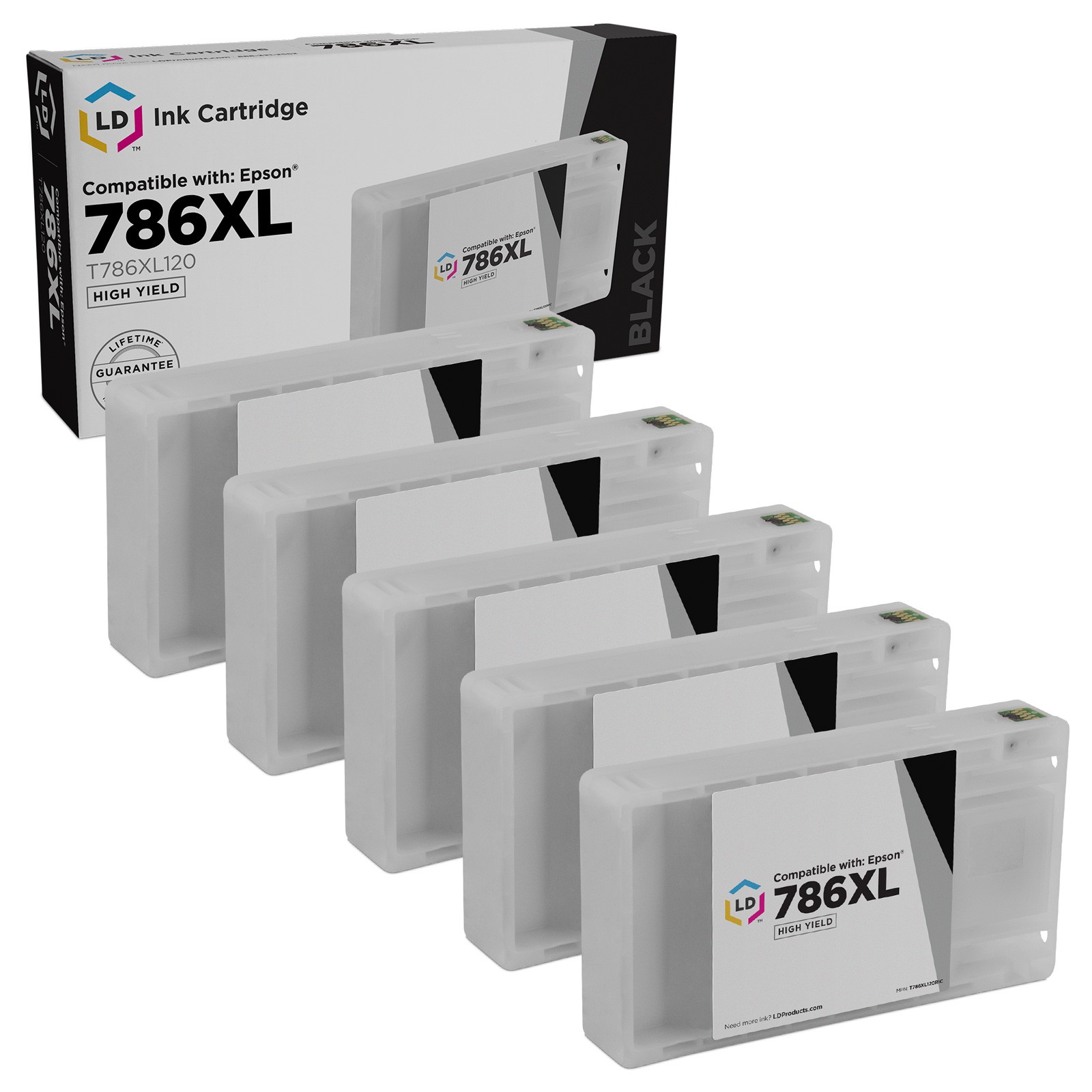LD 5pk Replacement Black Ink Cartridge for Epson 786XL T786XL120 WF-5620 WF-5690