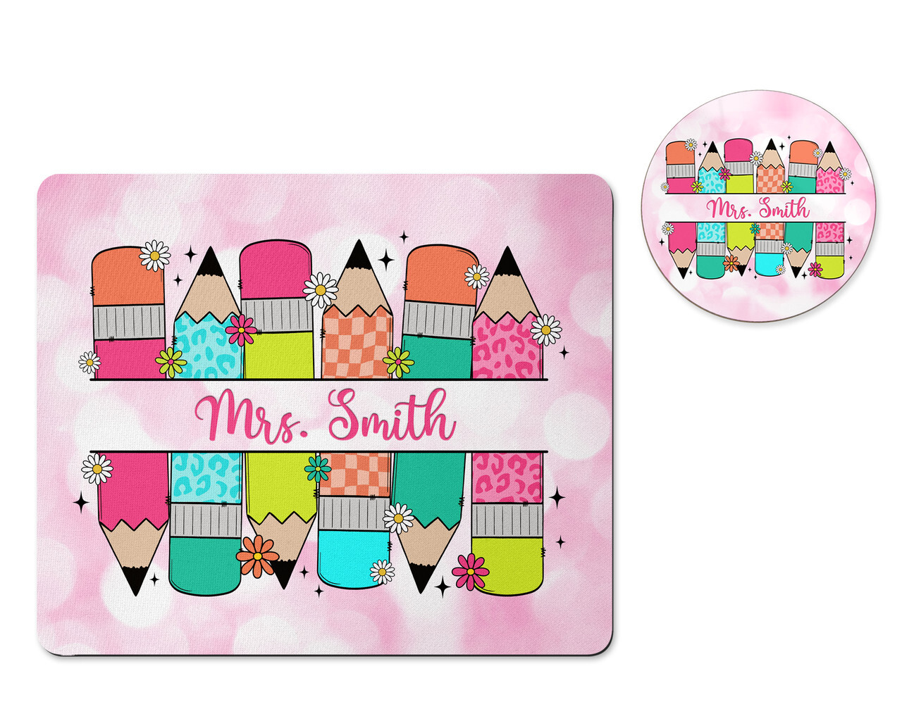 Personalized Teacher Mousepad & Coaster Set