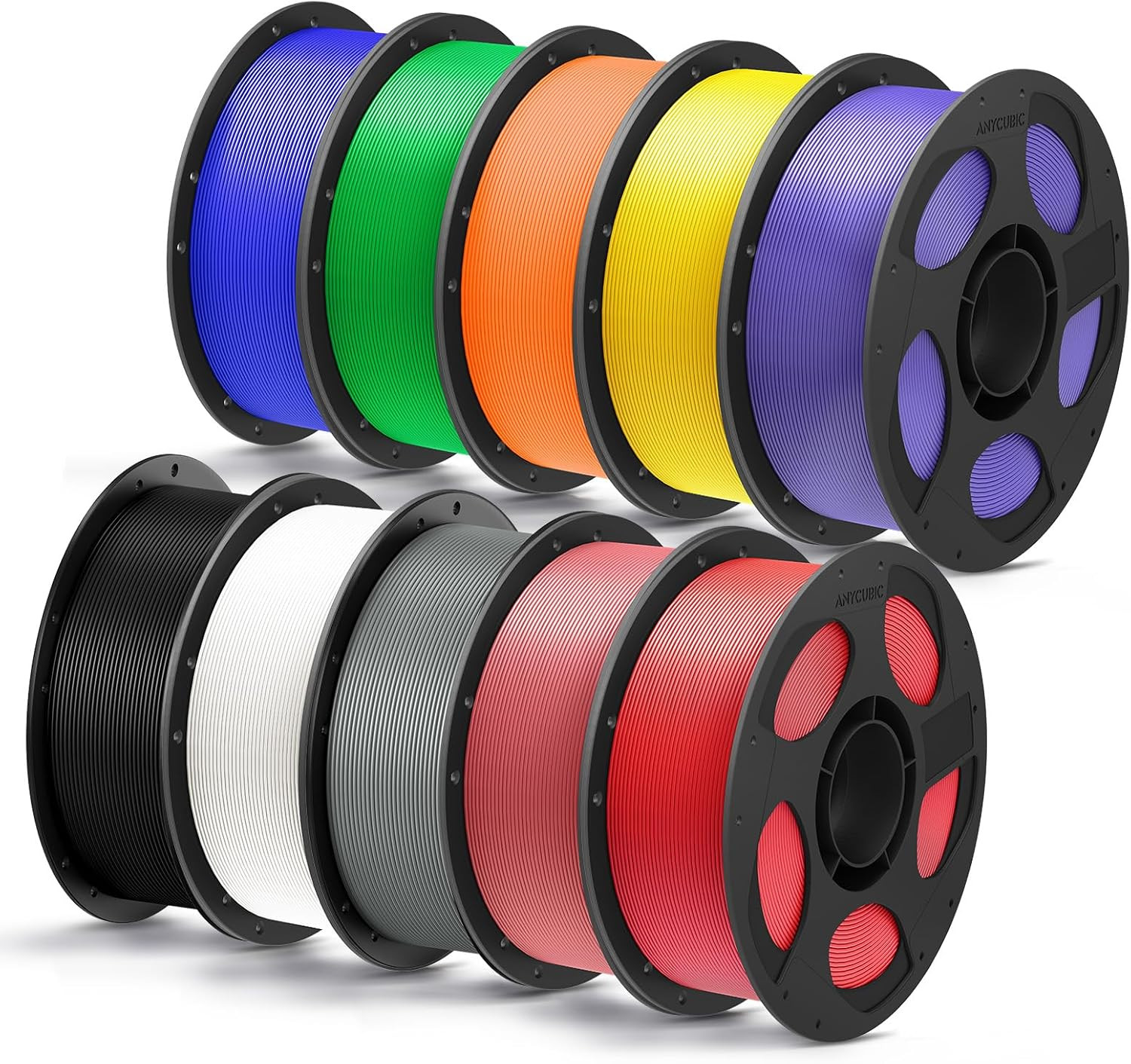 ANYCUBIC PLA plus (PLA+), 3D Printer Filament 1.75Mm Bundle, High Toughness, 1KG