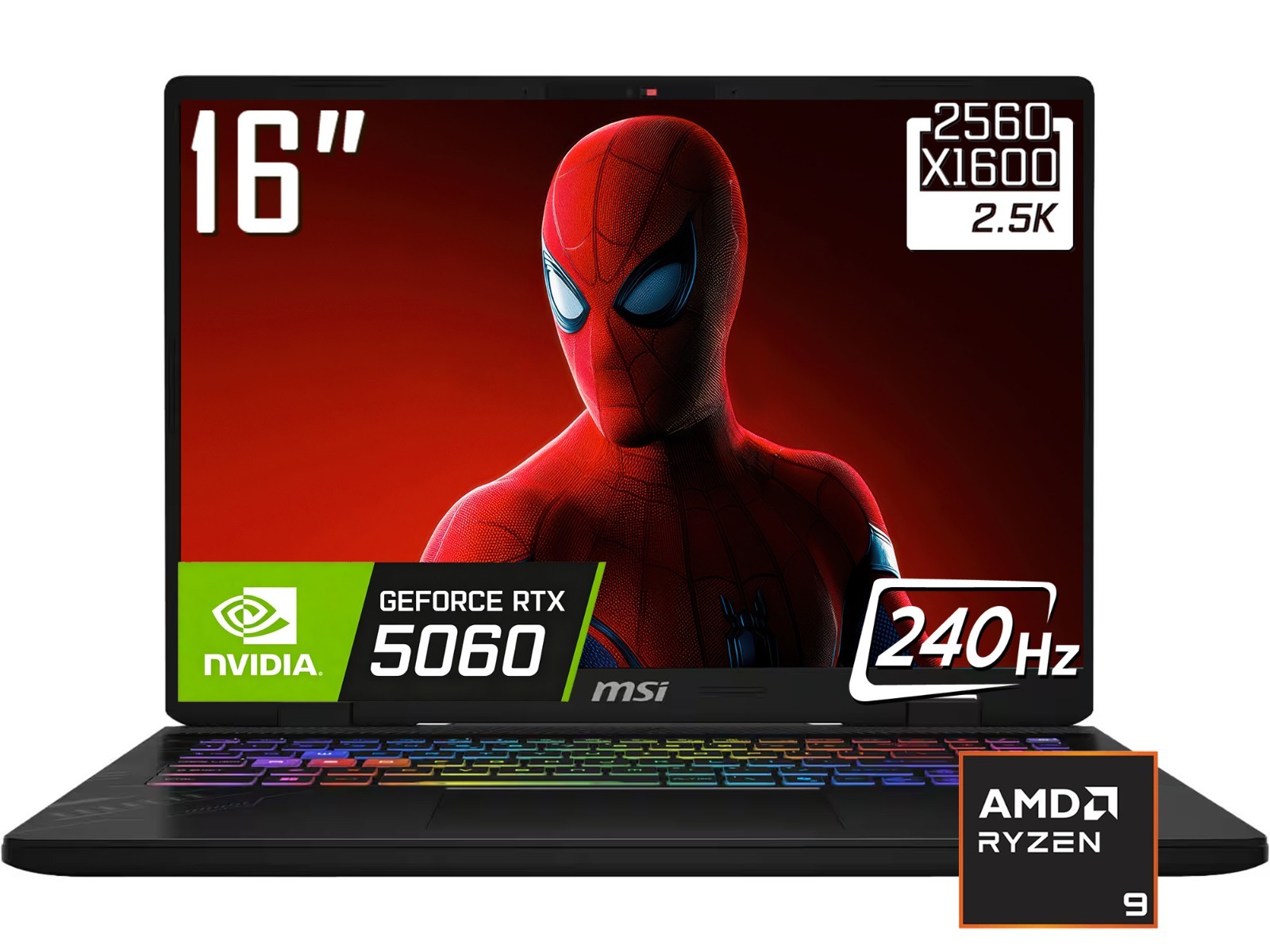 MSI Crosshair A16 HX 16" WQXGA 240Hz Gaming Laptop AMD Ryzen 9 8940HX RTX 5060