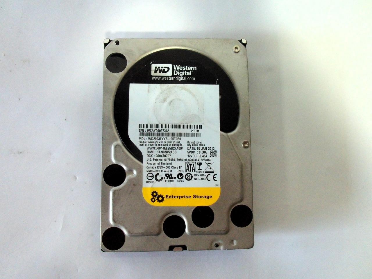 Western Digital WD2003FYYS-05T9B0 2TB 7.2K SATA 3.5'' Enterprise Hard Drive