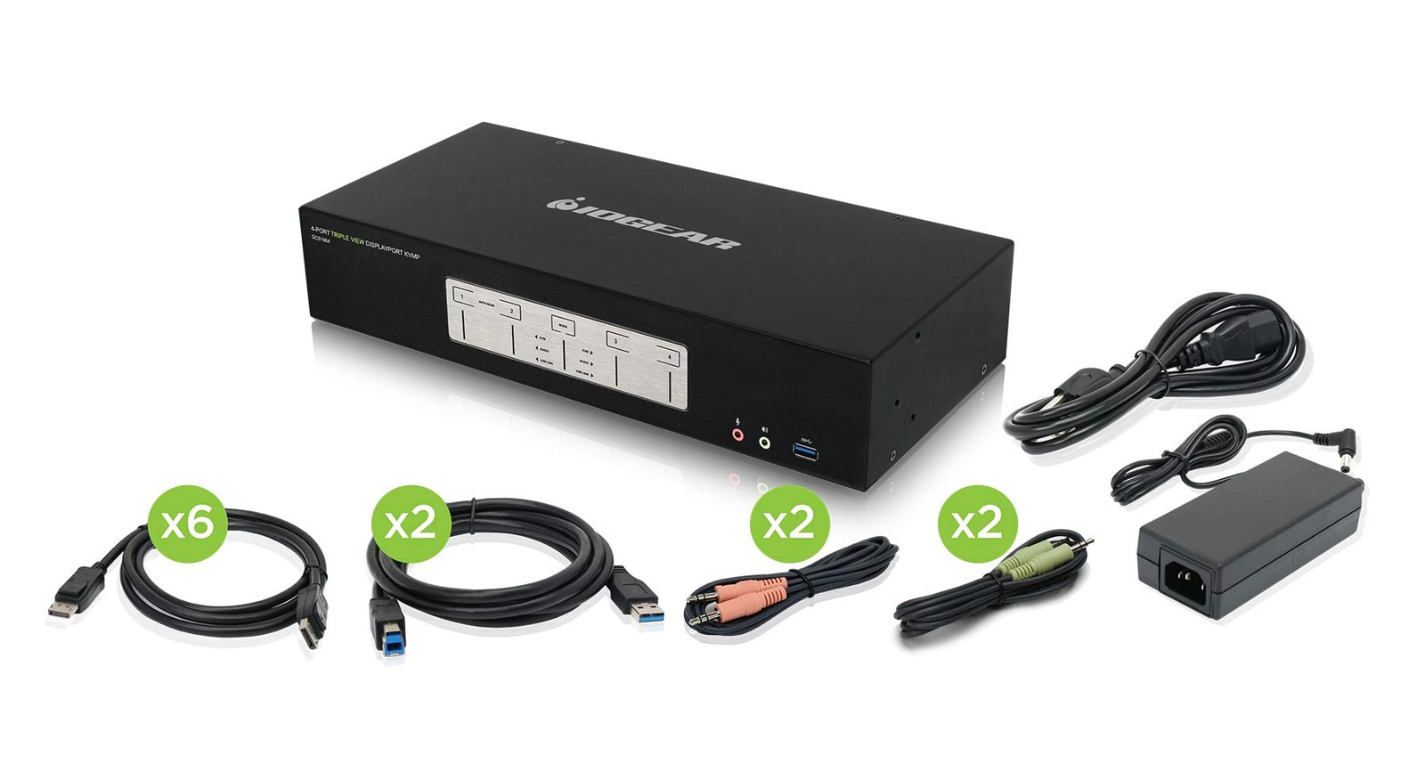 IOGEAR 4-Port 4K DisplayPort Triple View KVMP - Win 7+ Mac OS Linux - GCS1964
