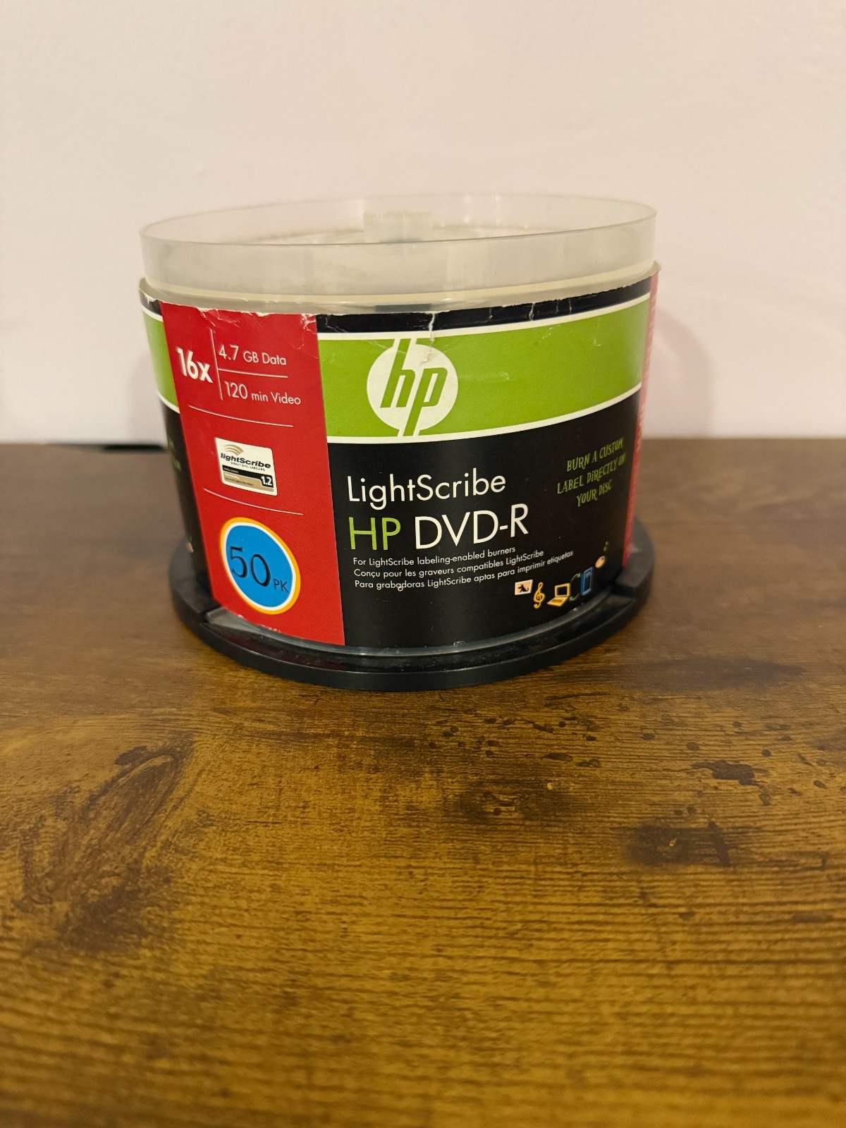 HP LightScribe DVD-R 50 Pack New Unused Blank DVDs Open Package 