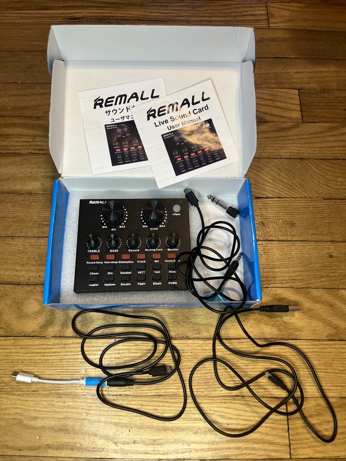 Remall Professional Wireless Live Sound Card wireless voice changer and sound ef