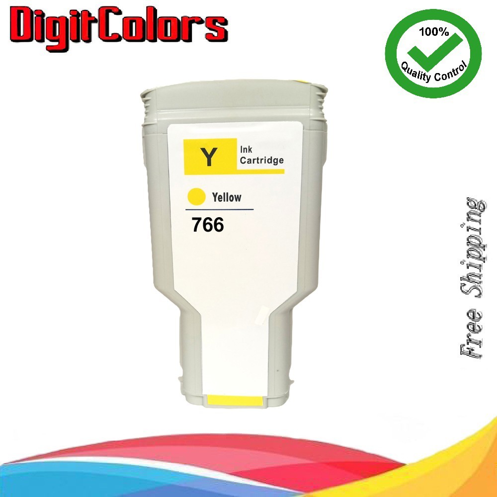 Yellow H 766 compatible P2V91A 300ml ink cartridge H DesignJet XL3600/3600dr