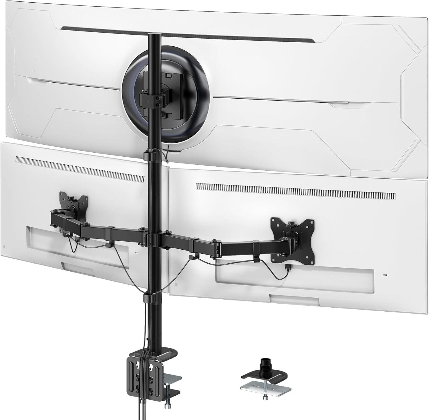 PUTORSEN Triple Monitor Mount for Up to 49" Ultrawide and 32" Monitors per Side