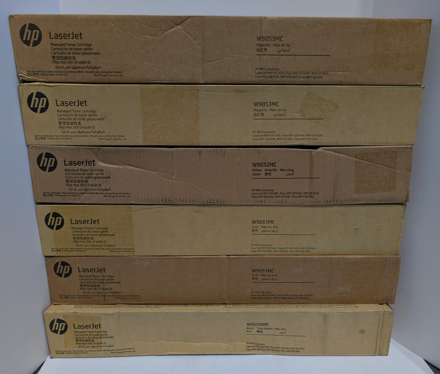 HP Genuine Toner Bundle of 6 CMYK - W9050MC, W9051MC (2), W9052MC, W9053MC (2)