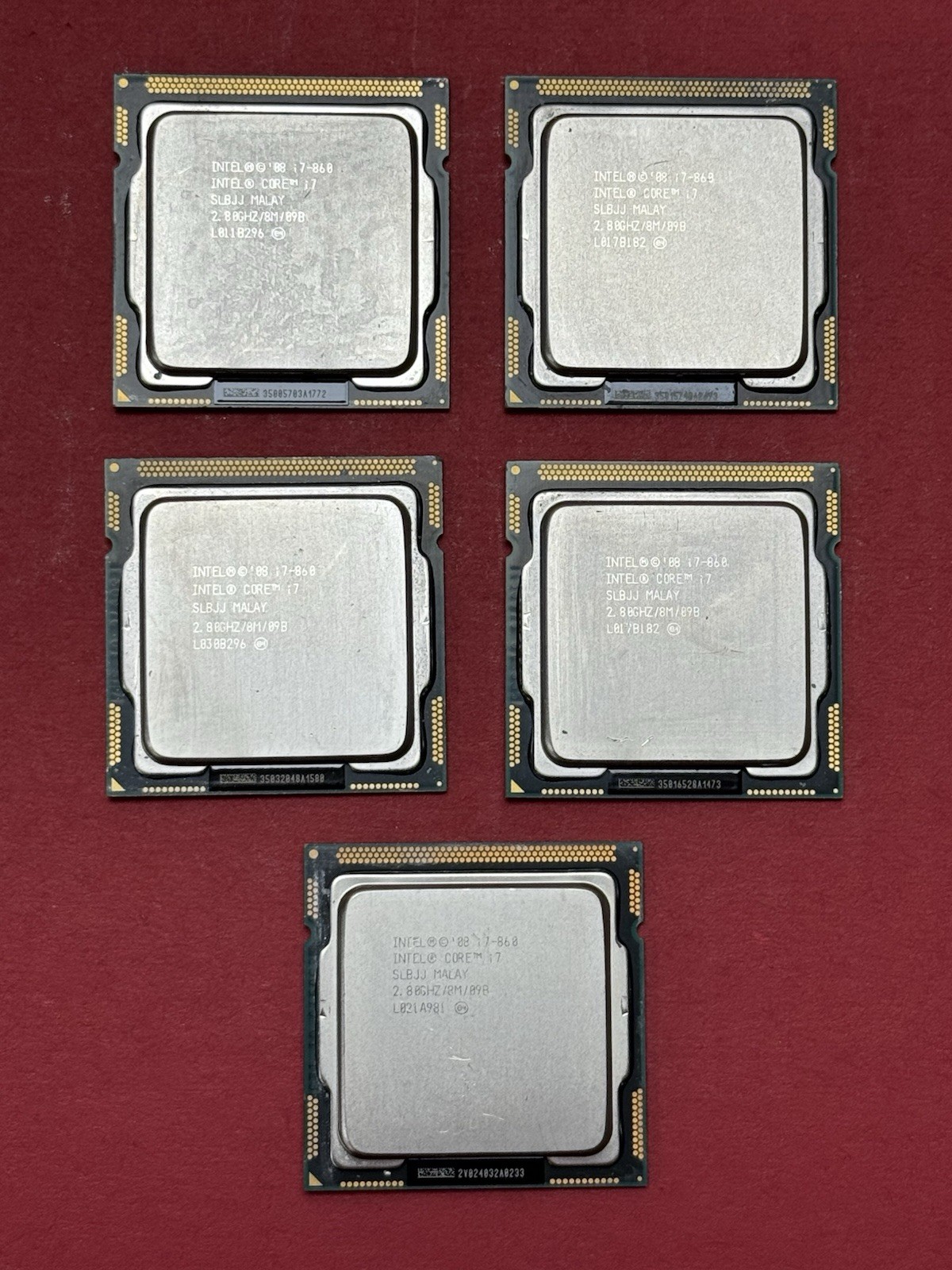 Lot Of 5 Intel Core i7-860 SLBJJ 2.80GHz 8M 4-Core LGA-1156 Desktop CPU