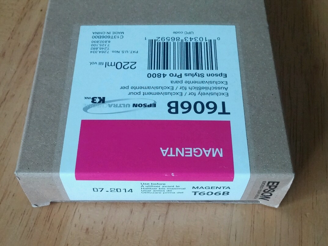 03-2023 GENUINE EPSON T606B MAGENTA 220ml K3 INK STYLUS PRO 4800