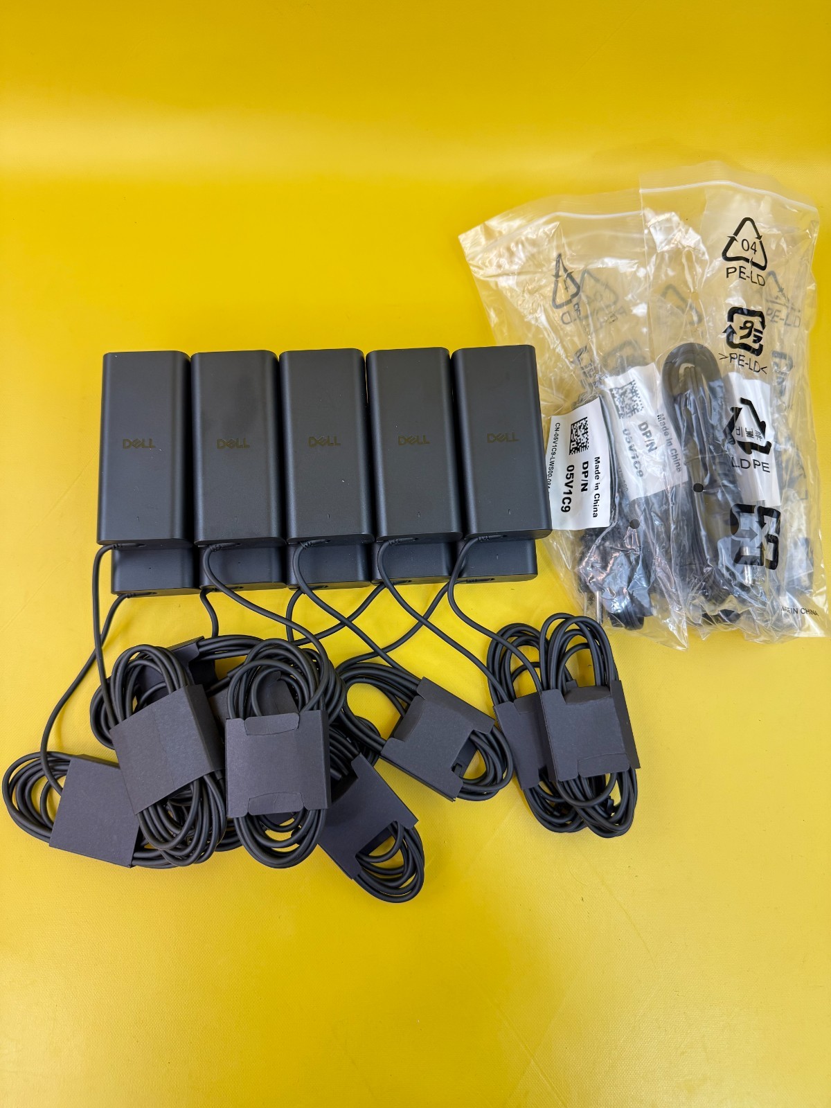 Lot of x10 65W USB-C Power AC Adapter Charger for Dell Laptops - New Version