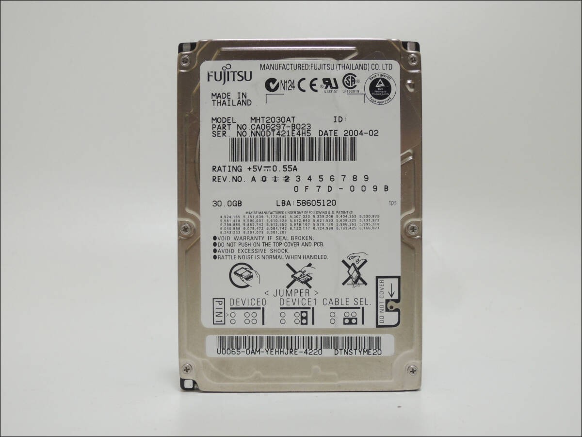 FUJITSU 2.5 inch HDD MHT2030AT 30GB IDE 14792