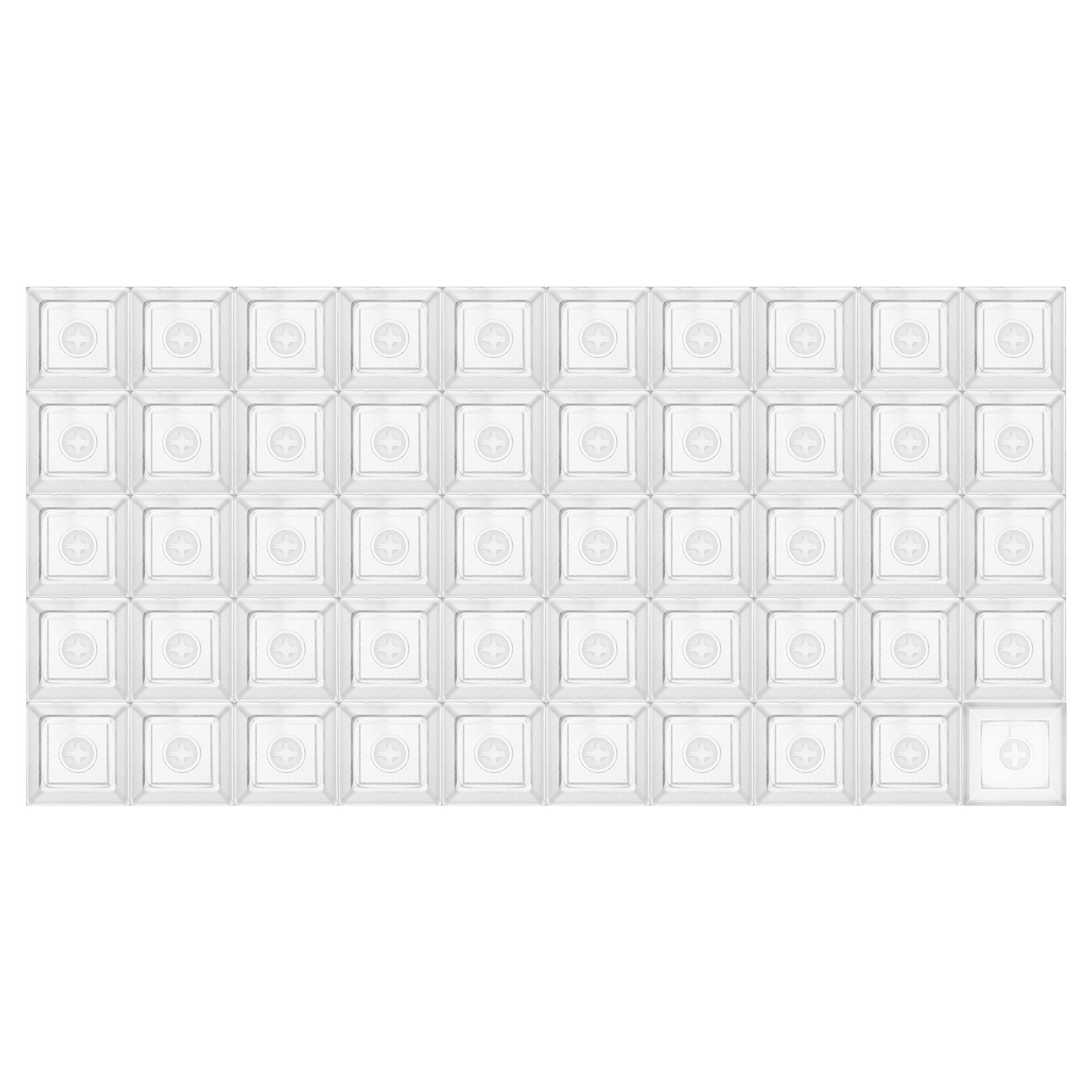 50 Pcs PBT Keycap Set DSA Mechanical Numeric Keypads, Translucent White