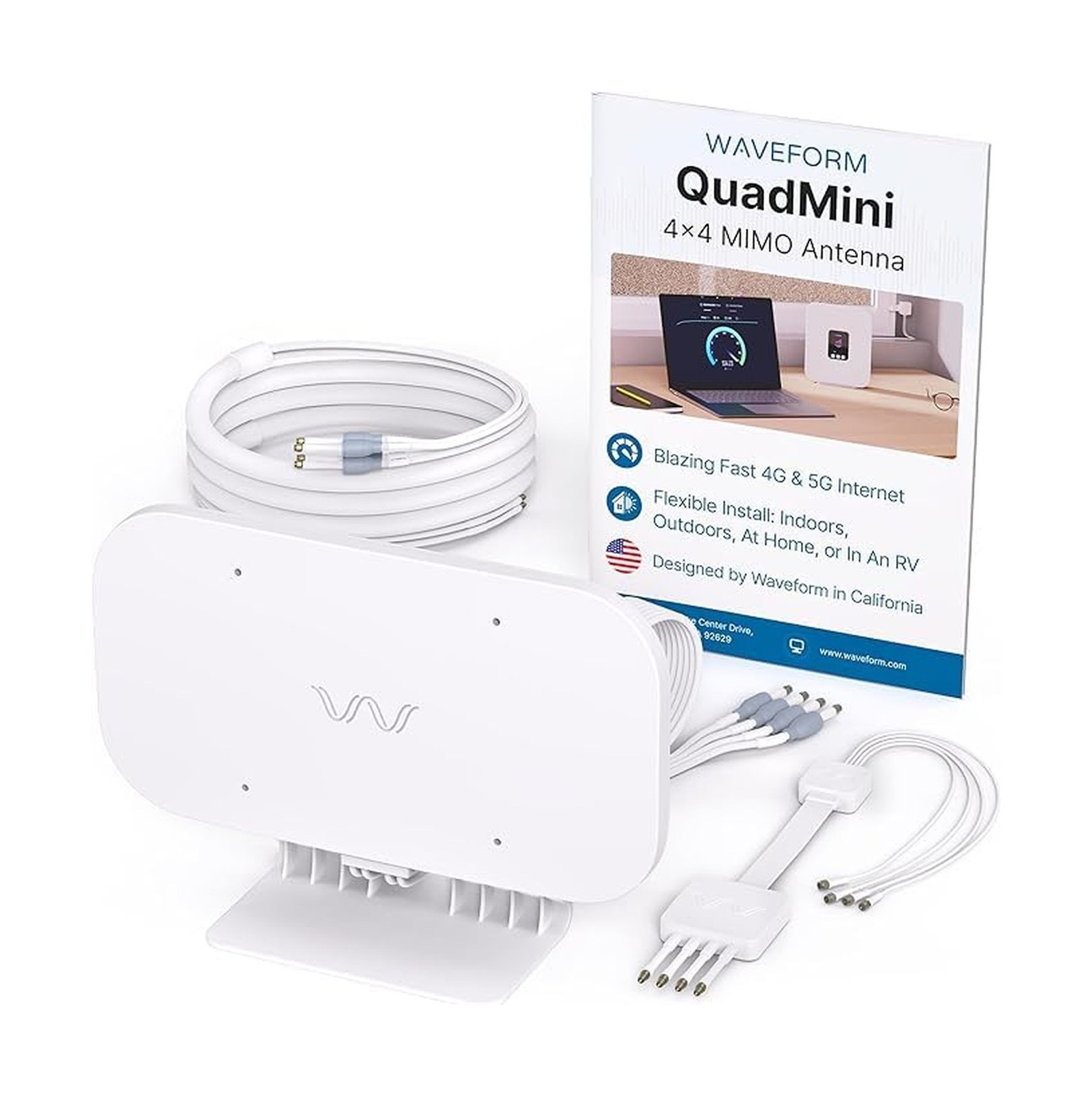 QuadMini Antenna | 4x4 MIMO External Antenna | Omnidirectional Antenna for 4G...