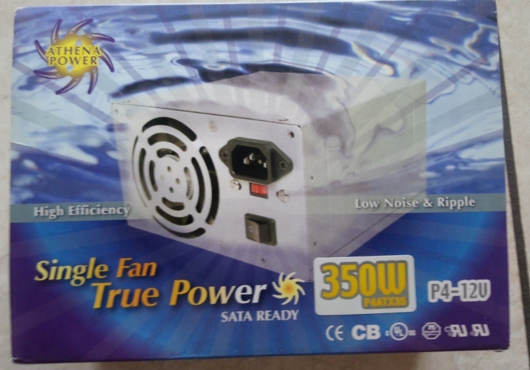 350W High Efficiency Single Fan True Power (SATA Ready) Power Supply