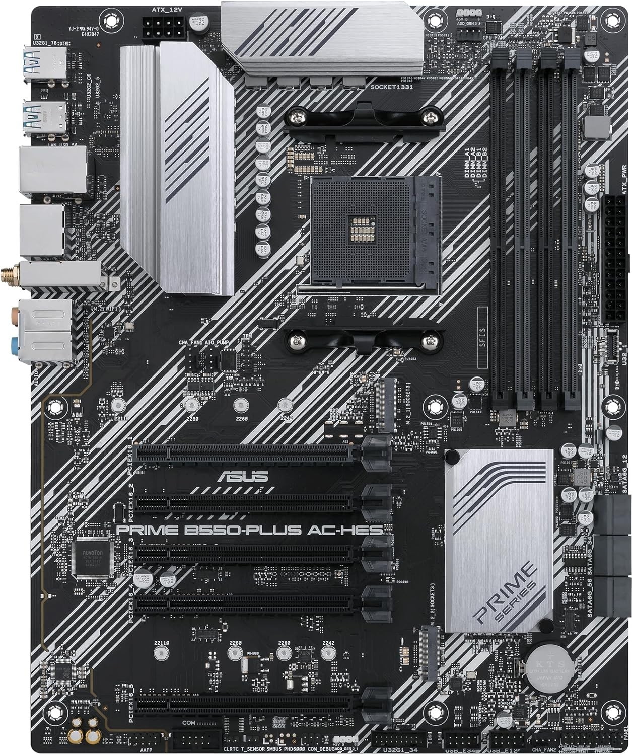ASUS Prime B550-PLUS AC-HES AM4 ATX Motherboard WiFi 5 Dual M.2 PCIe 4.0