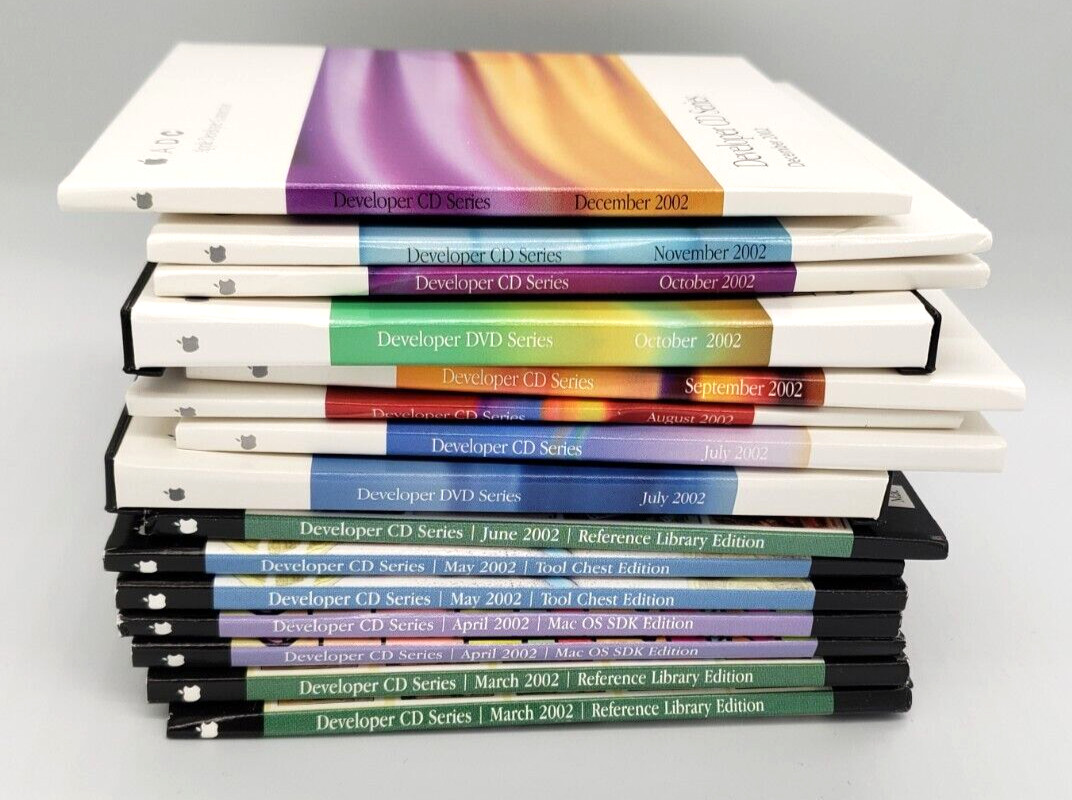 Large Lot Apple Macintosh Developer Connection CD Series 2002 Sealed Software