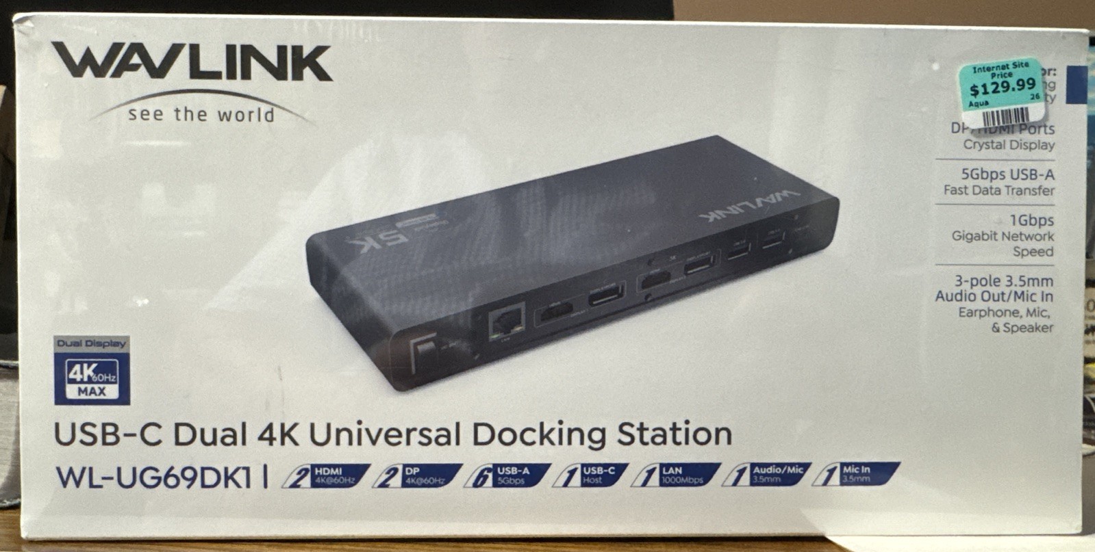 Wavlink USB-C Ultra 4K Universal Docking Station (WL-UG69DK1). NEW