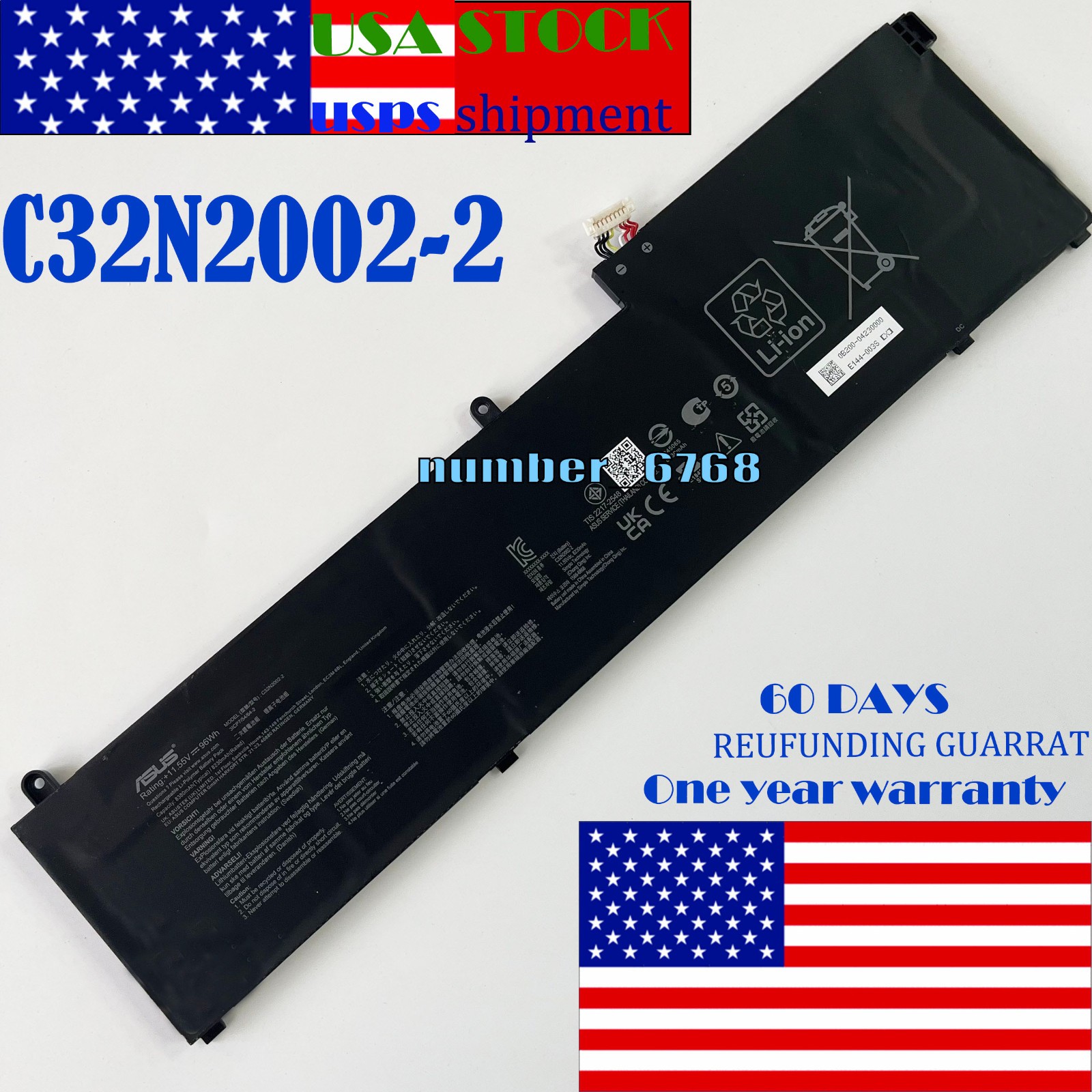 C32N2002-2 New Genuine battery for Asus ZenBook Pro 15 Flip OLED UP6502ZA Q539Z