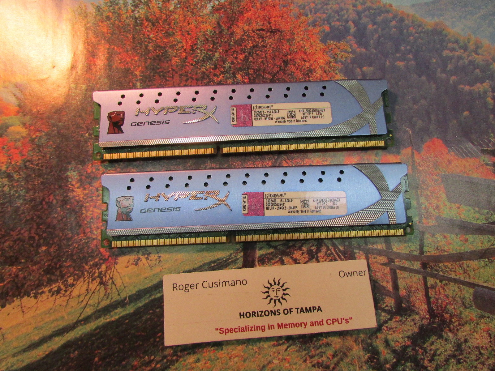 4GB 2x2GB PC3-12800 DDR3-1600 Desktop Ram Memory Kingston KHX1600C9D3K2/4GX-PAIR