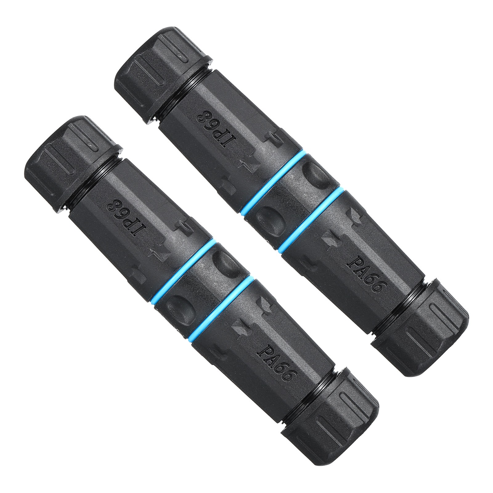 2Pack Waterproof RJ45 Coupler Dual Head IP68 Ethernet LAN Cable Connector