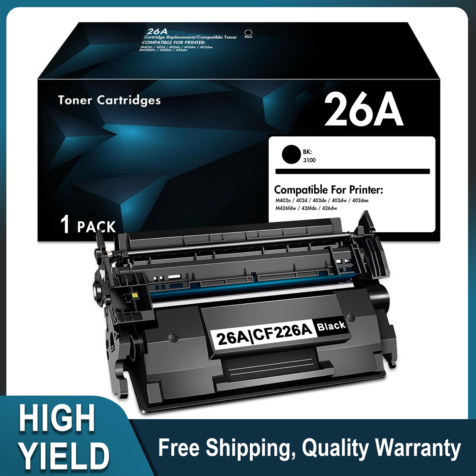 FADSOON® 1Black CF226A Toner Cartridge HP 26A LaserJet M402n M402dn M402d M402dw