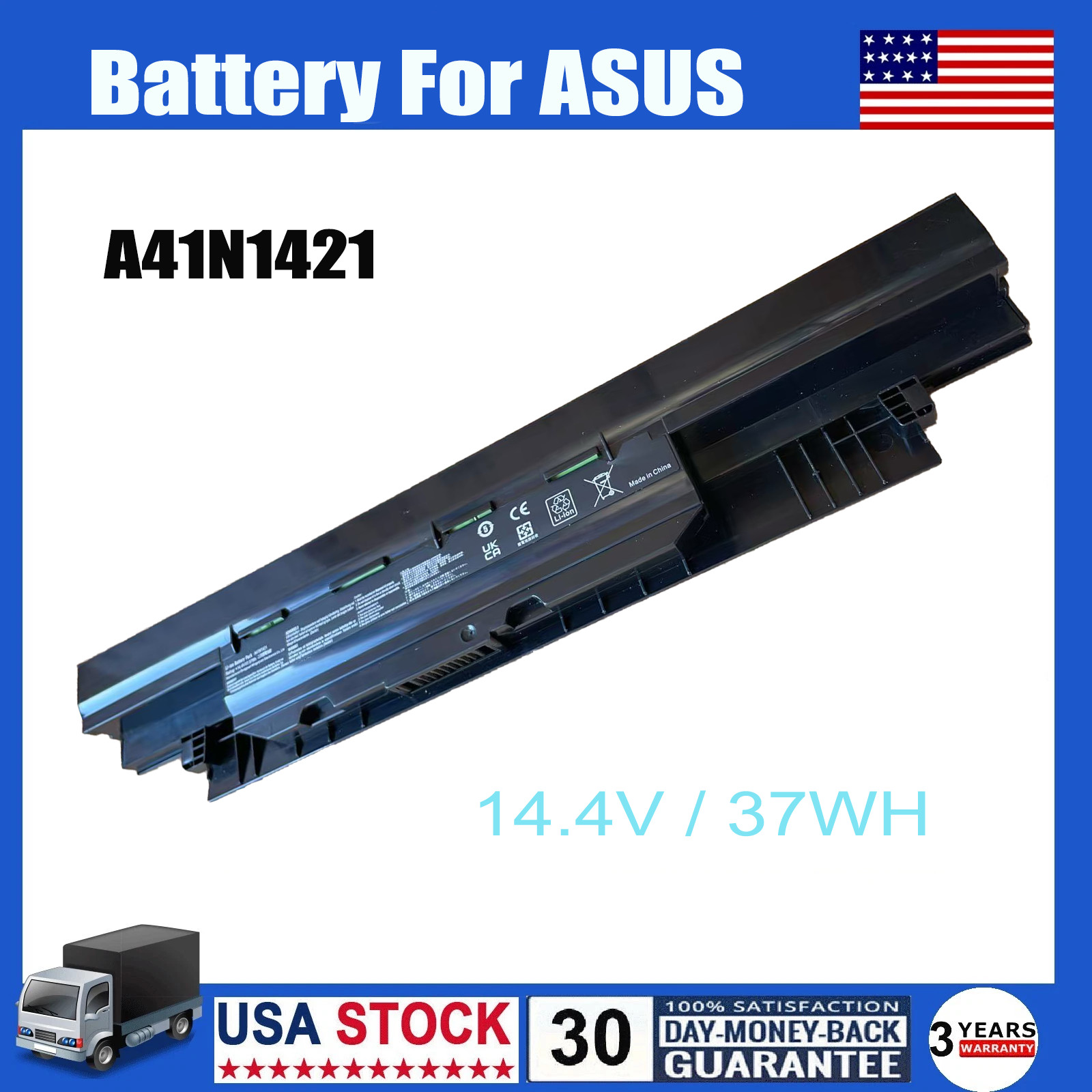 New Battery For ASUS Laptop  A41N1421 P2501LA PU551L P552LA P2520LJ P2520L ZX50J