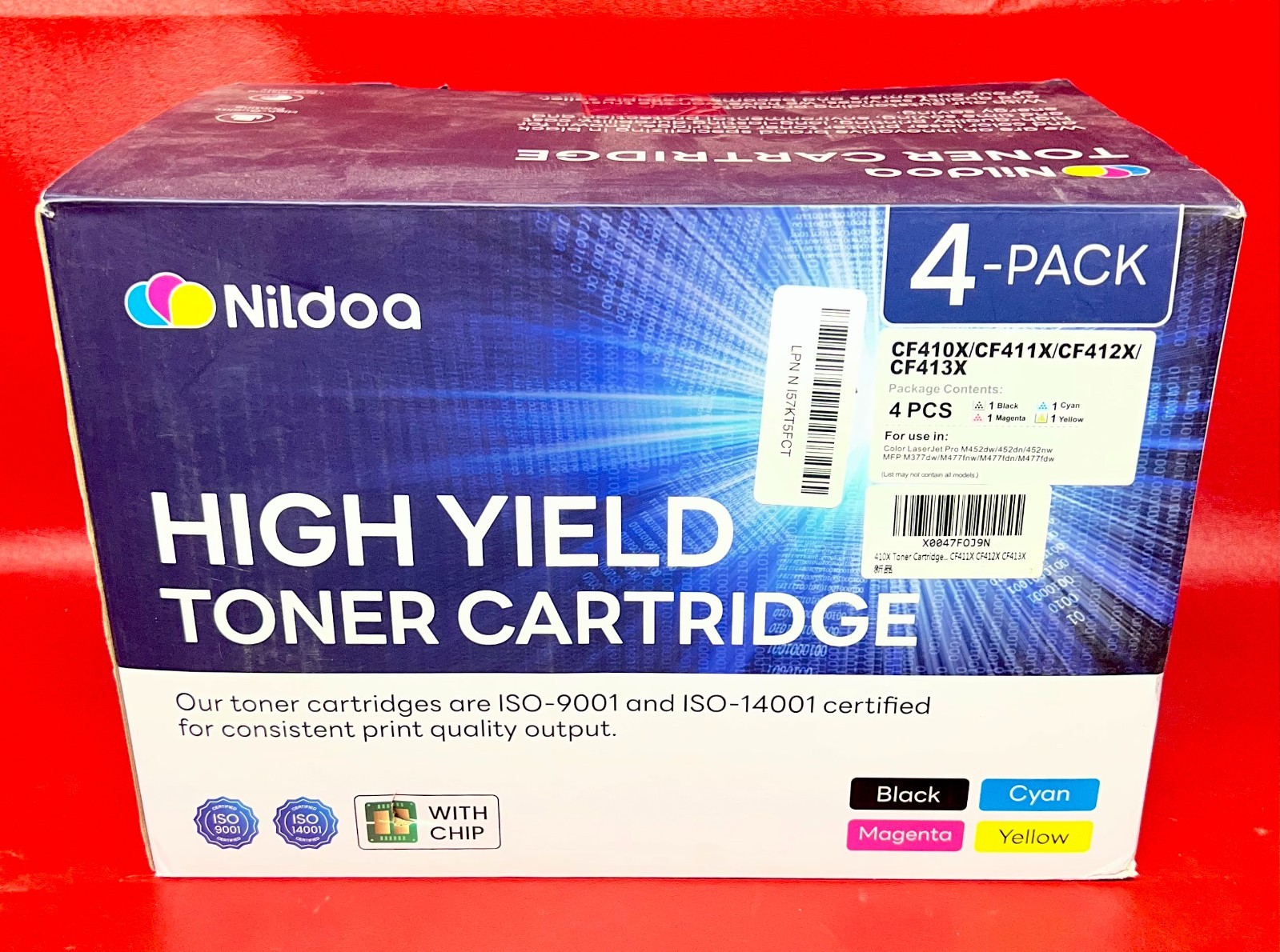 410X HIGH-YIELD TONER CARTRIDGES BLACK MAGENTA YELLOW 4PACK CYAN CF410X CF412X