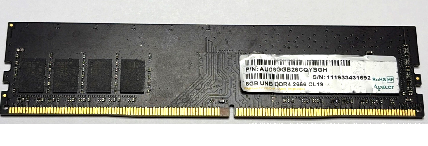 ✅ Gordon Gekko Holdings ✅ Apacer 8GB DDR4-2666 UDIMM (AU08GGB26CQYB GH) Tested